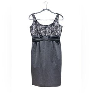 ANTONIO MELANI Gray and Black Midi Dress